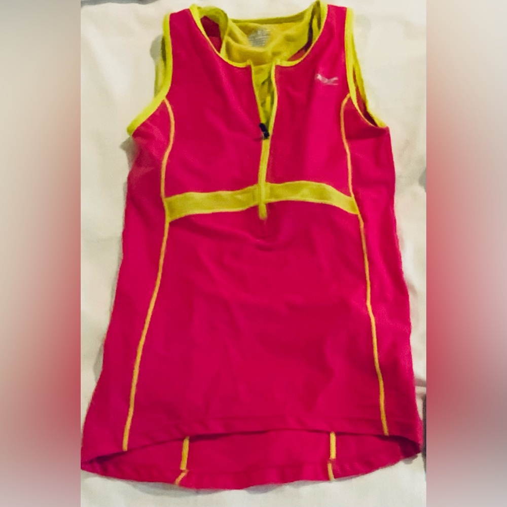 Zoot Pink and Yellow Tank Top Sporty Vibrant Design
